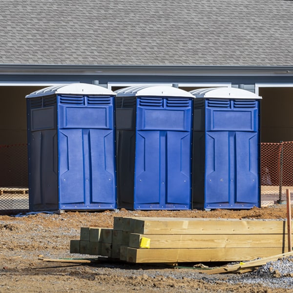 how often are the portable restrooms cleaned and serviced during a rental period in College Springs IA